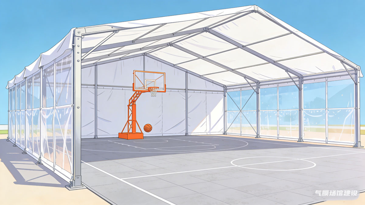 装配式可移动篮球馆 简易篮球馆 篮球气膜馆 综合充气膜运动场