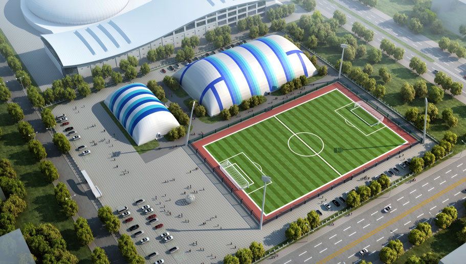 气囊运动馆内部设计 运动气模馆内部 运动场馆气模 气膜运动场馆 气膜体育馆内部压力