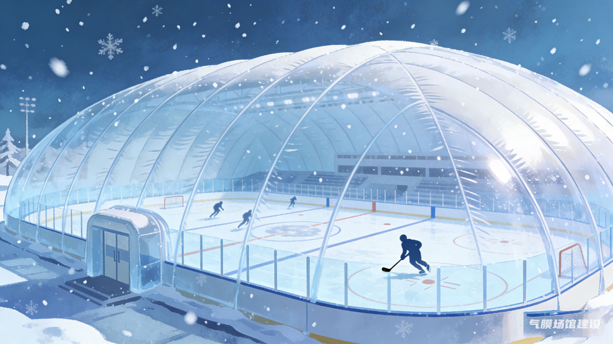 气膜冰球馆 冰雪气膜馆 气膜滑冰馆 室内滑冰场建设 室内滑冰场施工企业