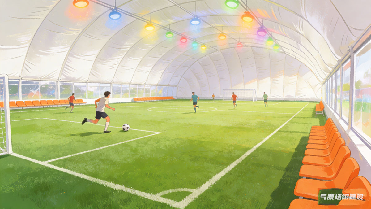 气膜室内足球馆 室内足球馆 足球馆气膜结构 气膜结构室内足球场馆高 足球场膜结构