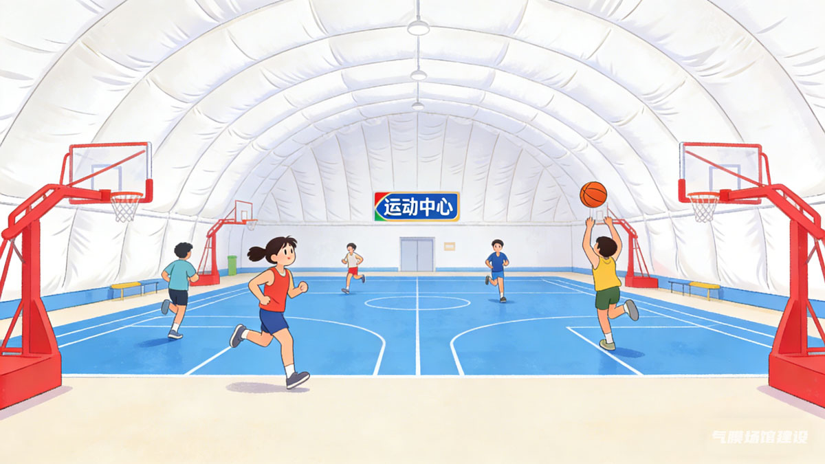 运动气模馆内部 气囊运动馆 运动场馆气模 气膜运动场馆 气膜体育馆内部压力